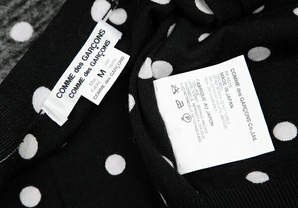 COMME des GARCONS Wool Dot Inside-Out Cardigan B/W Size M