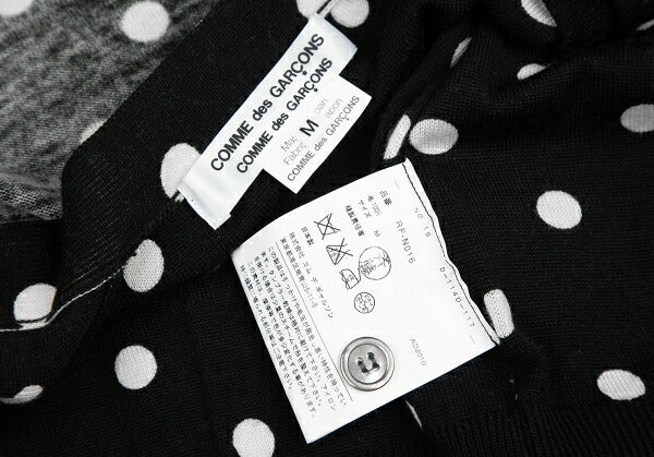 COMME des GARCONS Wool Dot Inside-Out Cardigan B/W Size M
