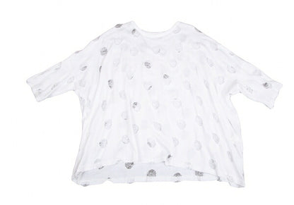 Y's Cotton Hole Design Oversized T-Shirt White Size 2