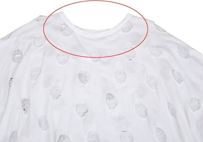 Y's Cotton Hole Design Oversized T-Shirt White Size 2
