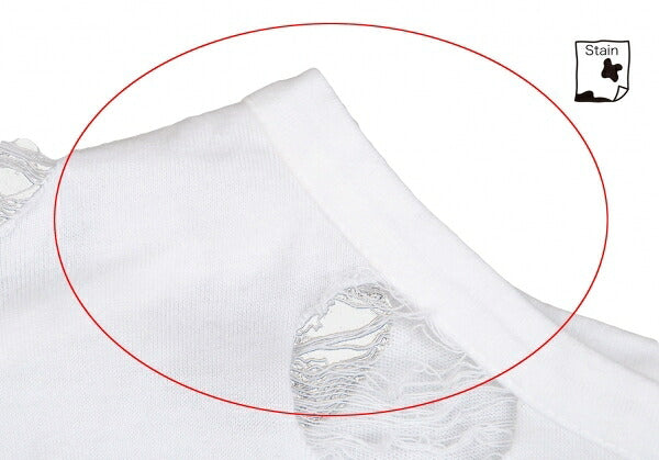 Y's Cotton Hole Design Oversized T-Shirt White Size 2