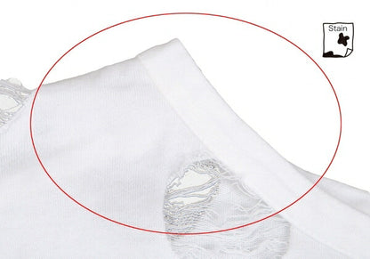 Y's Cotton Hole Design Oversized T-Shirt White Size 2