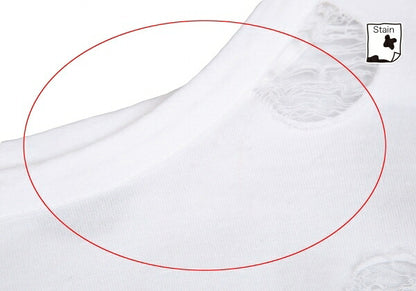 Y's Cotton Hole Design Oversized T-Shirt White Size 2