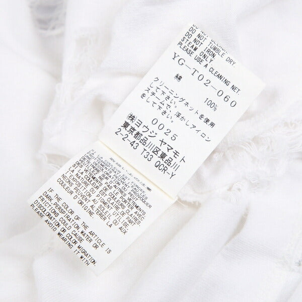 Y's Cotton Hole Design Oversized T-Shirt White Size 2