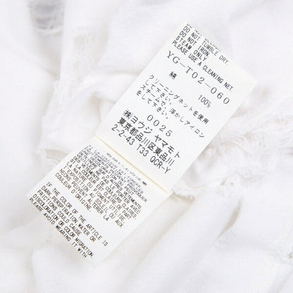Y's Cotton Hole Design Oversized T-Shirt White Size 2