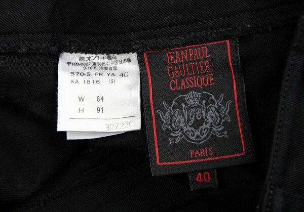 Jean Paul GAULTIER CLASSIQUE Piping Pants Black Size 40
