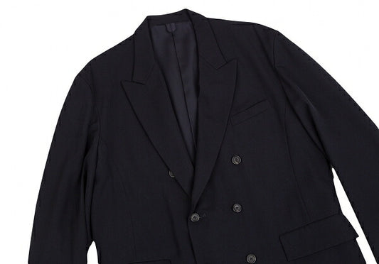 Yohji Yamamoto POUR HOMME Wool Gabardine Jacket Navy Size L