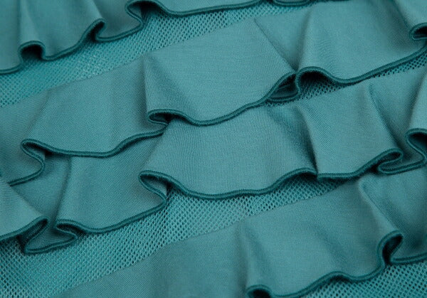 EMPORIO ARMANI Mesh Panel Tiered Tank Top Blue Size 38