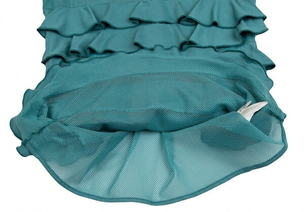 EMPORIO ARMANI Mesh Panel Tiered Tank Top Blue Size 38