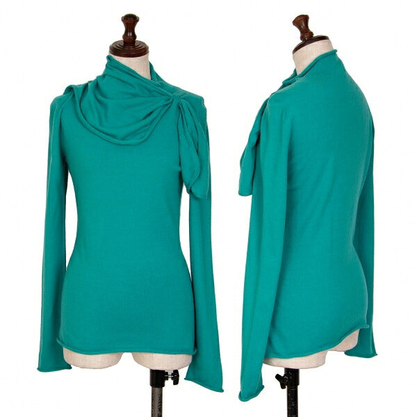 EMPORIO ARMANI Neck Stole Design Sweater Turquoise Size 40