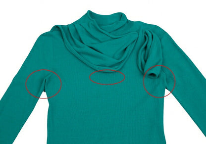 EMPORIO ARMANI Neck Stole Design Sweater Turquoise Size 40