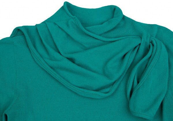 EMPORIO ARMANI Neck Stole Design Sweater Turquoise Size 40