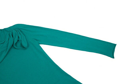 EMPORIO ARMANI Neck Stole Design Sweater Turquoise Size 40