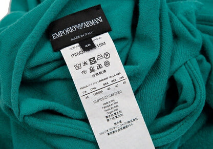 EMPORIO ARMANI Neck Stole Design Sweater Turquoise Size 40