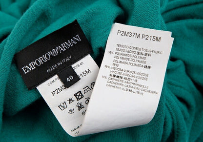 EMPORIO ARMANI Neck Stole Design Sweater Turquoise Size 40