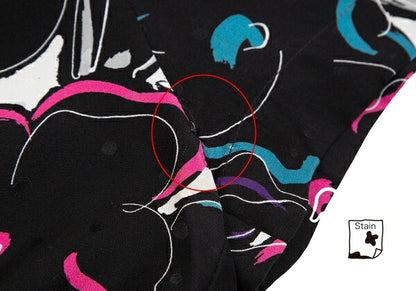 EMPORIO ARMANI Silk Floral Print Short Blouse Black Size 40