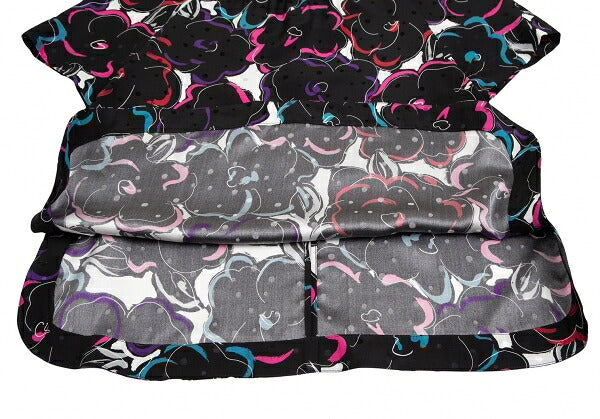 EMPORIO ARMANI Silk Floral Print Short Blouse Black Size 40