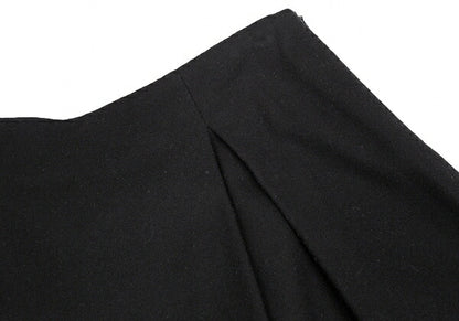 EMPORIO ARMANI Wool Felt Flower Patch Skirt Black Size 38