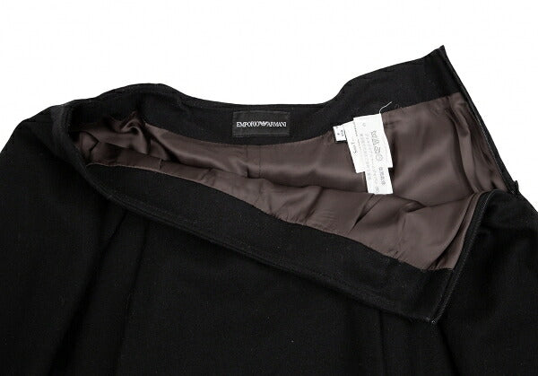 EMPORIO ARMANI Wool Felt Flower Patch Skirt Black Size 38