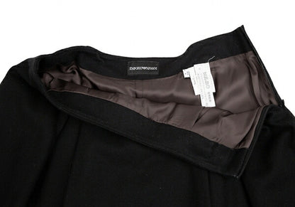 EMPORIO ARMANI Wool Felt Flower Patch Skirt Black Size 38