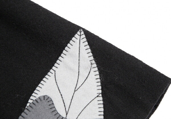 EMPORIO ARMANI Wool Felt Flower Patch Skirt Black Size 38