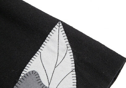 EMPORIO ARMANI Wool Felt Flower Patch Skirt Black Size 38
