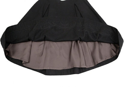 EMPORIO ARMANI Wool Felt Flower Patch Skirt Black Size 38