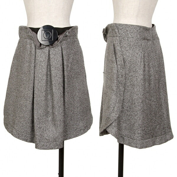 EMPORIO ARMANI Buckle Design Metallic Skirt Silver Size 42