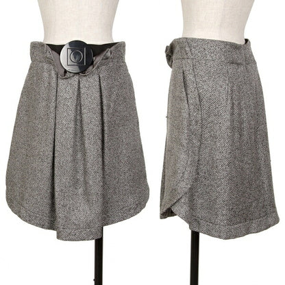 EMPORIO ARMANI Buckle Design Metallic Skirt Silver Size 42
