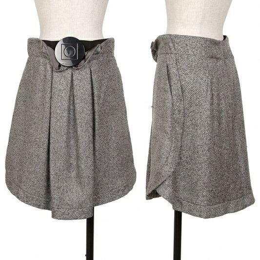 EMPORIO ARMANI Buckle Design Metallic Skirt Silver Size 42