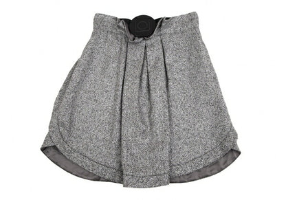 EMPORIO ARMANI Buckle Design Metallic Skirt Silver Size 42