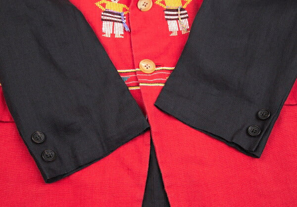Yohji Yamamoto POUR HOMME Ethnic Red Black Jacket Size M
