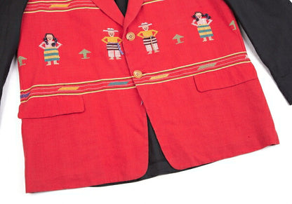 Yohji Yamamoto POUR HOMME Ethnic Red Black Jacket Size M