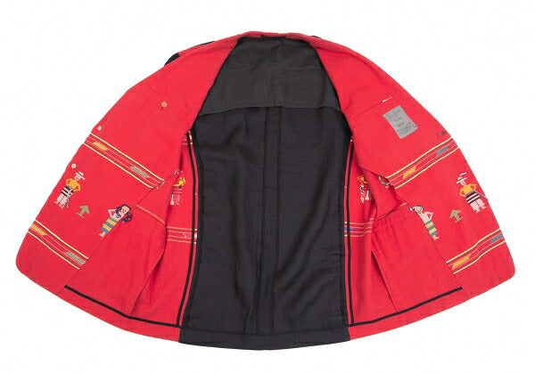 Yohji Yamamoto POUR HOMME Ethnic Red Black Jacket Size M