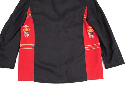 Yohji Yamamoto POUR HOMME Ethnic Red Black Jacket Size M