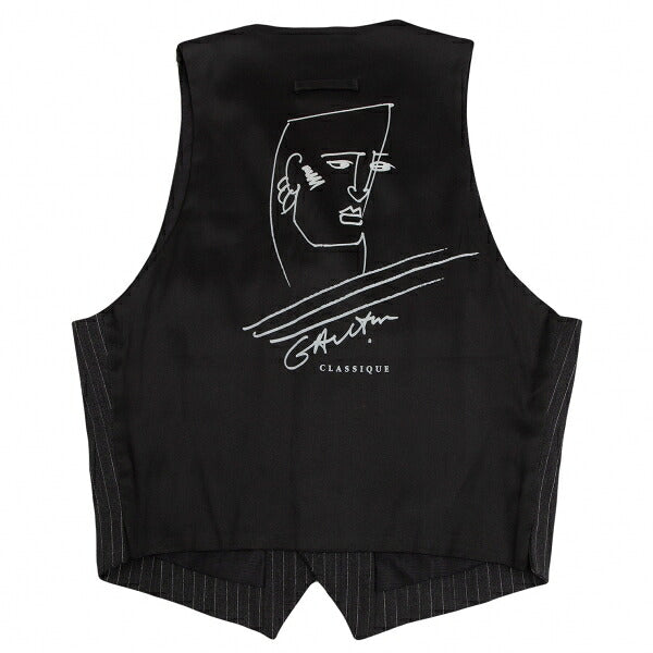Jean Paul GAULTIER CLASSIQUE Back Gilet Charcoal Size E48