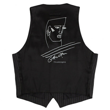 Jean Paul GAULTIER CLASSIQUE Back Gilet Charcoal Size E48