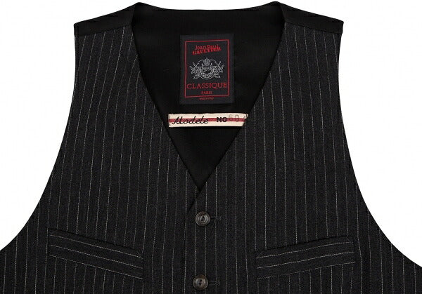 Jean Paul GAULTIER CLASSIQUE Back Gilet Charcoal Size E48