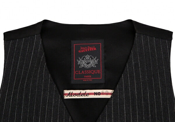 Jean Paul GAULTIER CLASSIQUE Back Gilet Charcoal Size E48