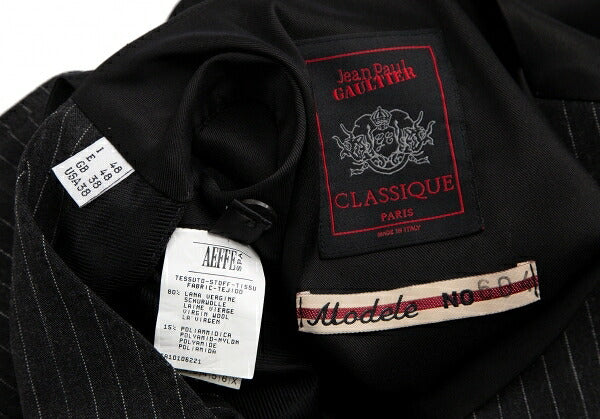 Jean Paul GAULTIER CLASSIQUE Back Gilet Charcoal Size E48
