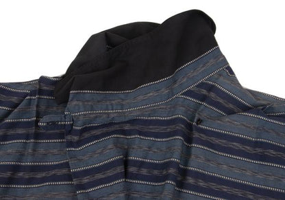 ISSEY MIYAKE Cotton Jacquard Border Shirt Blue Size 9