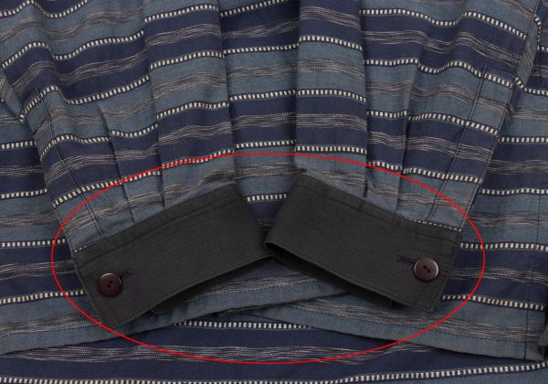 ISSEY MIYAKE Cotton Jacquard Border Shirt Blue Size 9
