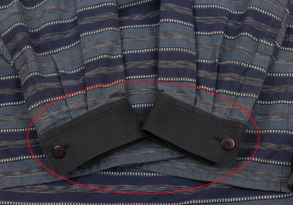 ISSEY MIYAKE Cotton Jacquard Border Shirt Blue Size 9