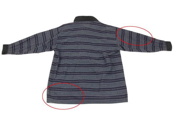 ISSEY MIYAKE Cotton Jacquard Border Shirt Blue Size 9