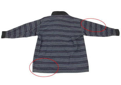 ISSEY MIYAKE Cotton Jacquard Border Shirt Blue Size 9