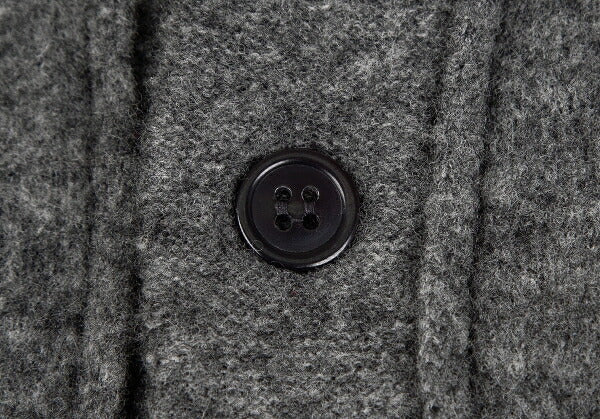 Y's Wool Knit Collarless Jacket Dark Gray Size 2