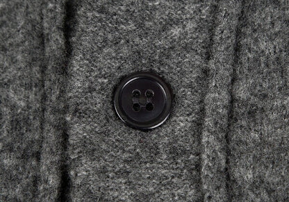 Y's Wool Knit Collarless Jacket Dark Gray Size 2