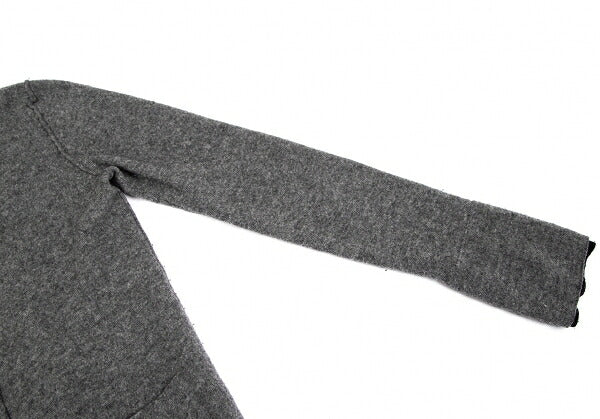 Y's Wool Knit Collarless Jacket Dark Gray Size 2
