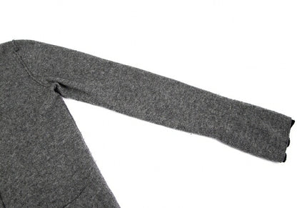 Y's Wool Knit Collarless Jacket Dark Gray Size 2