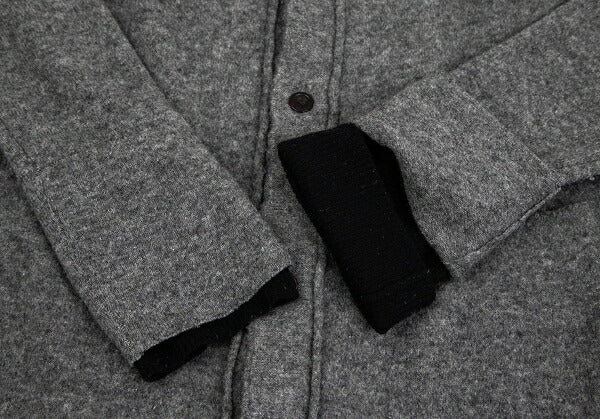 Y's Wool Knit Collarless Jacket Dark Gray Size 2